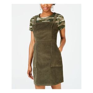 Common Stitch Womens Green Sleeveless Square Neck Above The Knee Sheath Dress L